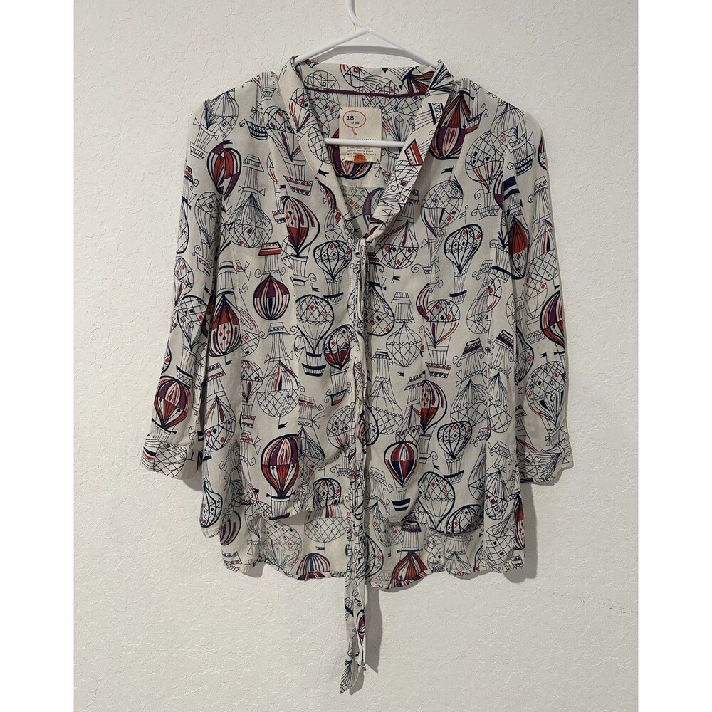 ANTHROPOLOGIE Limited Edition 18 of 52 Conversations Hot Air Balloon Blouse Sz 0